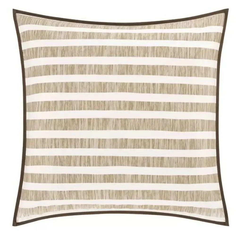 Oscar Oliver Vaughn Striped Euro Pillow Sham Set Of Two Cocoa Brown